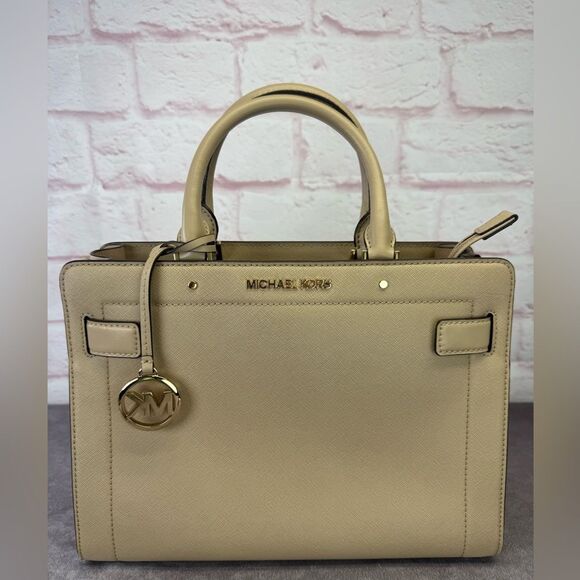 Michael Kors Tan Medium East West Rayne Leather Tote Bag - Picture 1 of 11